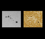 Sunspots - comparison of white light and Hydrogen-alpha light